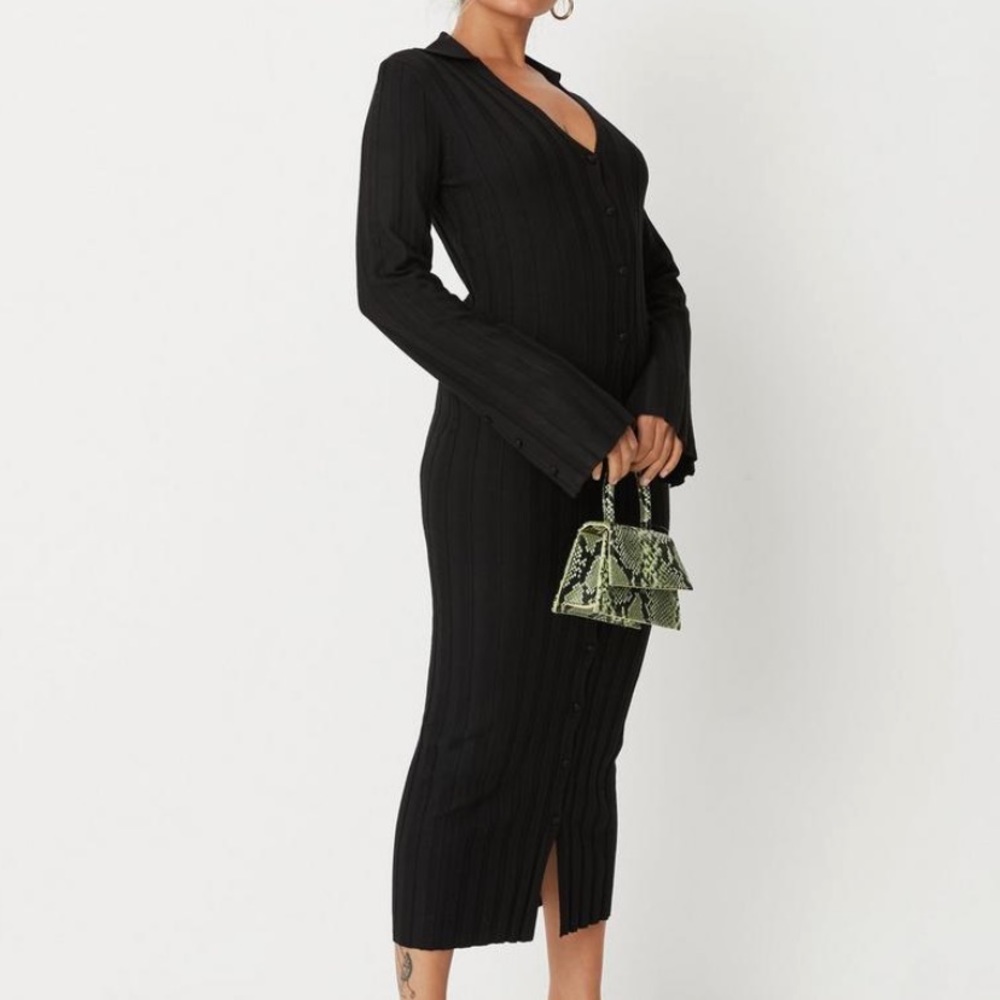 NWT Missguided Petite Black Midaxi Dress